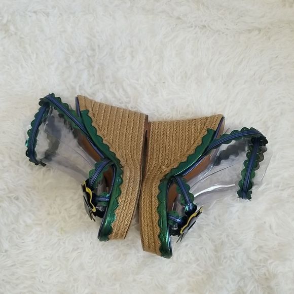 Lanvin Blue Metallic Espadrilles Sz 10.5 - Picture 5 of 15